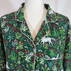 Printfresh Unicorn Garden Pajama Top - Green